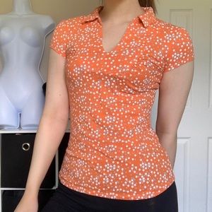 Orange Polka Dot Top
